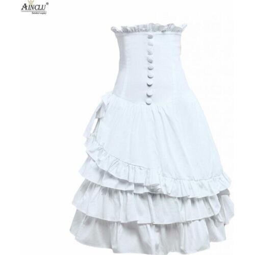 Ainclu Hot Selling Cemavin Womens XS To XXL Cotton White Ruffle Layered Lolita Skirt for Usually days Party Halloween Christmas
