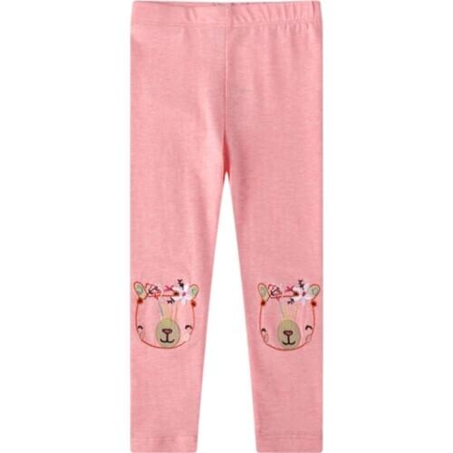 Jumping meters New Girls Leggings Pants for 2-7T Baby Clothes Animal Embroidery Cute Pink Skinny Pants Kids Autumn Spring Wear