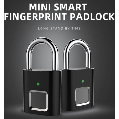 Mini Unlock Rechargeable Smart Lock Keyless Fingerprint Lock Anti-Theft Security Padlock Door Luggage Lock small box