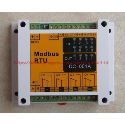 Free shipping Modbus module 485 interface 8 input 4 output module of IO switch module can communicate with PLC