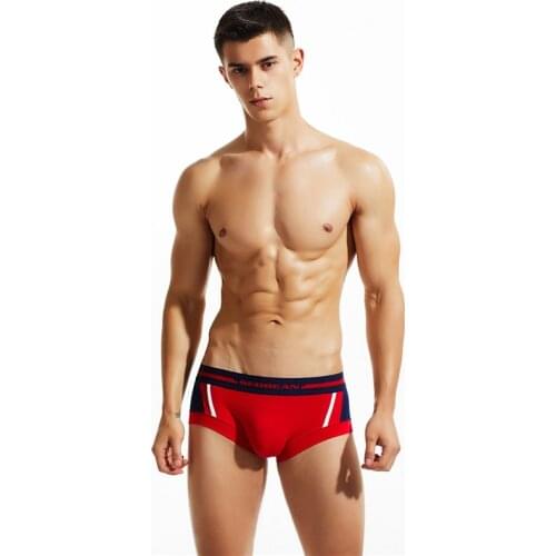 SEOBEAN New Mens Underwear Solid Color Boxer Shorts Fashion Low-Waist U-convex Breathable Comfortable UnderwearBoxers