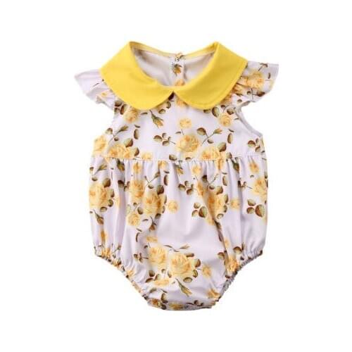 Adorable Newborn Baby Girls Floral Party Romper Jumpsuit Summer Outfits Clothes Size 0-24M