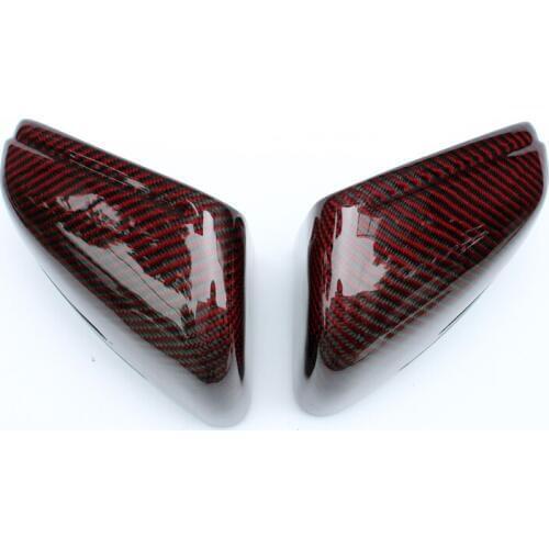 A Pair Red Carbon Fiber Add On Style Mirror Cover For Benz W204 W176 W117 W118 W212 W207 GLAX156 Carbon Auto Side Mirror Covers