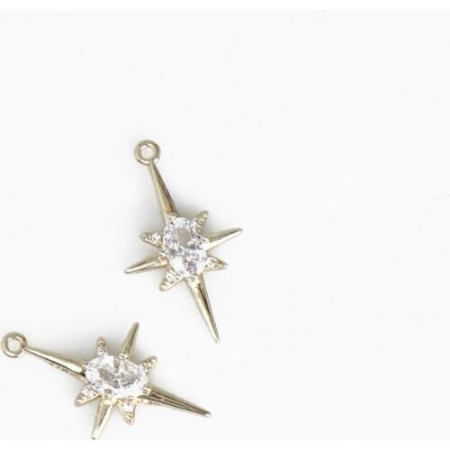 14k Gold Filled Sunshine Charm Zircon Sun Charm for Necklace Earring Bracelet Making Supply 10332105