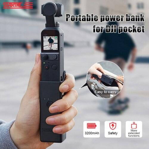 For Dji Osmo Pocket 2 Portable Charger Charging Hub Handheld Grip 3200mAh Power Bank for Dji Pocket 2 Gimbal Camera Accessories