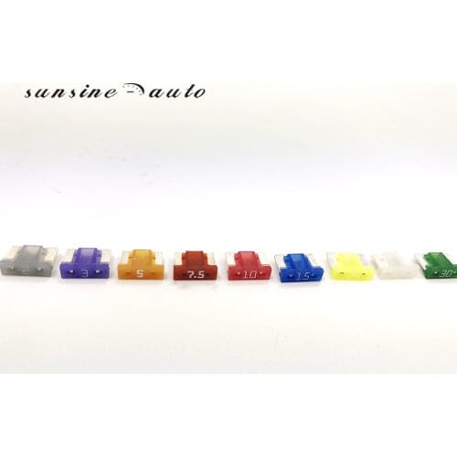 50pcs 2A 3A 5A 7.4A 10A 15A 20A 25A 30A fuses Micro Short Low profile Mini blade 15A amp APS/ATT fuse for Honda Toyota Lexus