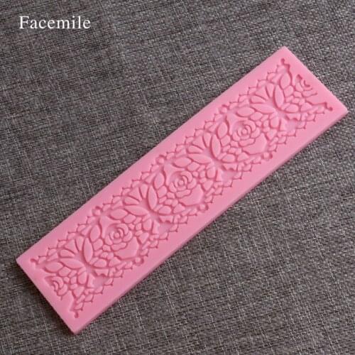 Rose Silicone Sugar Lace Pad Flower Pattern Lace Gift Gift Brim Decoration Gift Kitchenware DIY Tool 04093