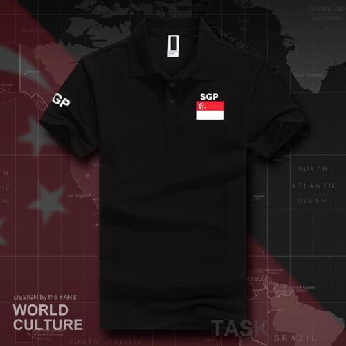 Singapore polo shirts men short sleeve white brands printed for country 2017 nation team flag Singaporean SG Singapura SGP