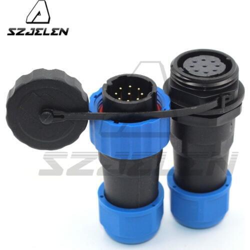 SD20 ip68 9pin Waterproof Led Light Connector for Electrical Terminal Wire Adapt Connectors for 6.5-12mm cable using