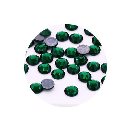 SS5-SS30 Glass Crystal Malachite gree Rhinestones Iron On Stones Flatback Clear Hotfix Rhinestones For Wedding Dress Shoes Diy