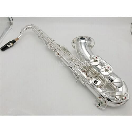 Tenor Saxophone Drop B Surface Silver Plated Bb Saxophone With Bakelite Mouthpiece B Flat Sax Brand Instrument With Case