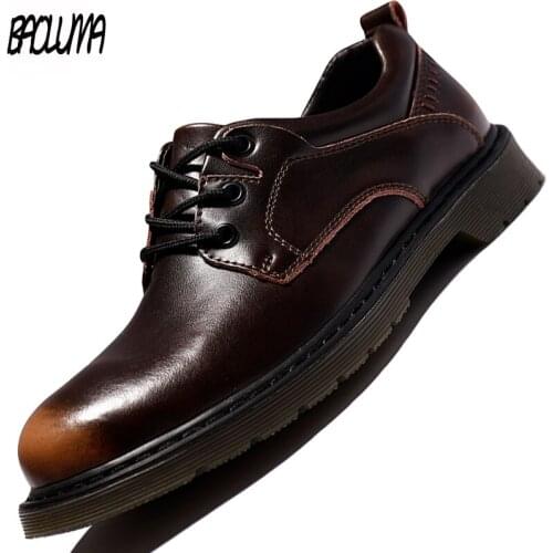 Brand Mens Oxfords Shoes Genuine Leather Loafers Casual Shoes Roman Handmade Platform Luxury Outdoor Walking Men Driving Shoes