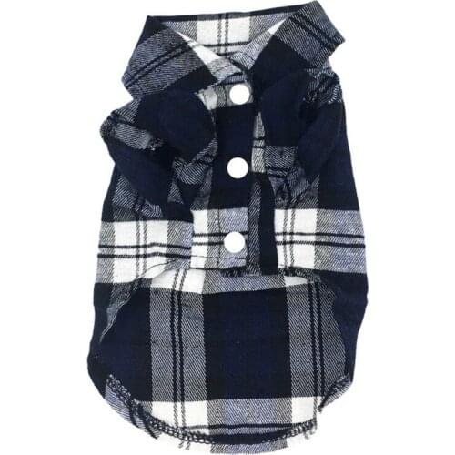 Summer Pet Dog Clothes Plaid for Small Dogs Cotton Cat Dog T-shirt Vest Puppy Clothing Chihuahua Yorkshire Shirts Pets Coat #2