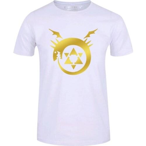 High-Q Unisex Anime Fullmetal Alchemist Cotton T-Shirt Tee O-Neck Casual Alphonse Edward Elric T-Shirt Tee T shirt