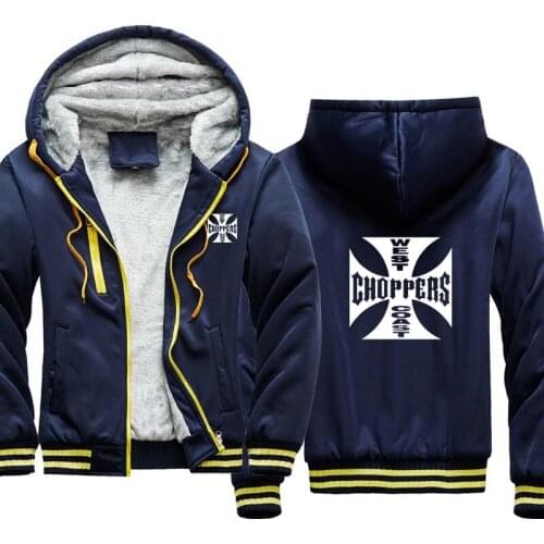 Winter Fashion Mens Hoodie West coast kitchen knife Car Logo printing Plus velvet thickening cotton Male cloth
