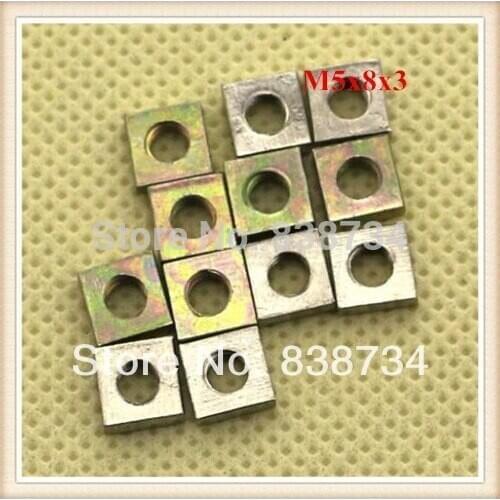 100pcs carbon steel yellow zinc coated m5 square nut