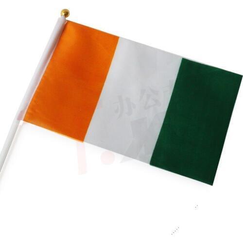 14 * 21 cm Cote d'Ivoire hand signal waving flag small banner flags