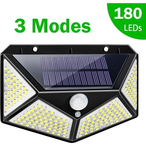 180 100 LED Solar Light Outdoor Solar Lamp with Motion Sensor Solar LED Light Waterproof Sunlight Powered for Garden Decoration