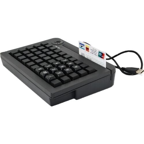 50Keys 4 Segment Electronic Key Locks Mechanical USB Programmable POS Keyboard With MSR Reader KB50M