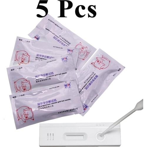 5PCS Early Pregnancy Test Strip Fetation Paper Progesterone Colloidal Gold Cassette For Sow Pig Farming Veterinary Tools