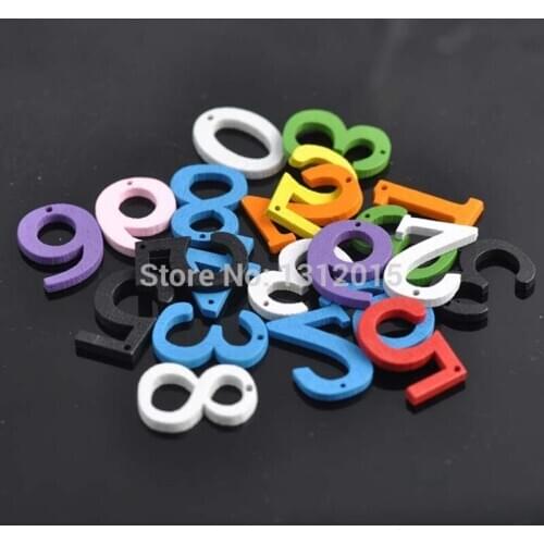 50pcs 20X15mm Mixed number wooden decorative accessories For Scrapbooking Crafts MT1299