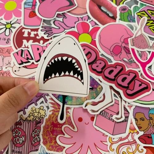 50pcs Cartoon Pink Series Girl Kawaii Cute Stickers Aesthetic Luggage Travel Laptop Graffiti Scrapbook Diary Planner Stickers