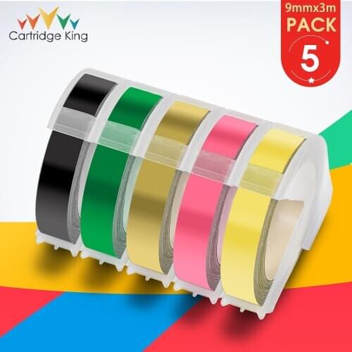 5PK 3D Label Tape 9mm for Dymo Embossing Label Maker Typewriter Colorful Label Printer Ribbon for Motex E101 404 dymo Labeller