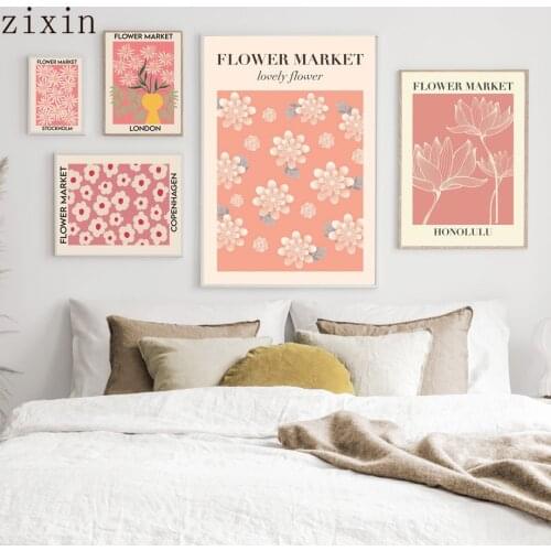 Abstract Flower Market Plant Colorful Wall Art Print Canvas Painting Nordic Poster Wall Pictures Modern For Living Room Decor