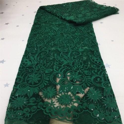 African tulle Lace Fabric With Sequins white 2020 green latest Latest Fabric High Quality Mesh cord Lace for Dress Cheap Sales