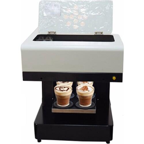 Vilaxh 4 cup Automatical Coffee Printer Machine Food Printer for Cake Pizza Bread Milk Biscuit Pizza Candy
