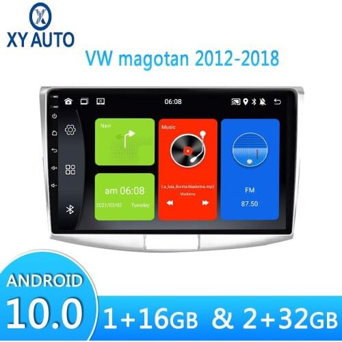 Auto Radio Android 10.0 For VW Magotan 2012-2018 Central Multimedia Player System GPS Navigator WIFI HD Touch Toughened Screen