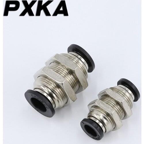 Free shipping Diaphragm straight-through through plate, two-way quick plug pneumatic PM6/8/10/12m air pipe connector