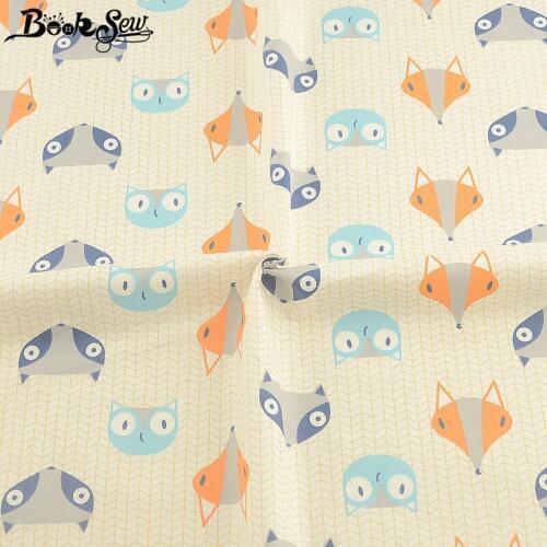 Booksew Beige Tecido Animals Dress Material Twill Tissu Coton DIY Sewing 100% Cotton Quilting Fabric Dye Scrapbooking Telas