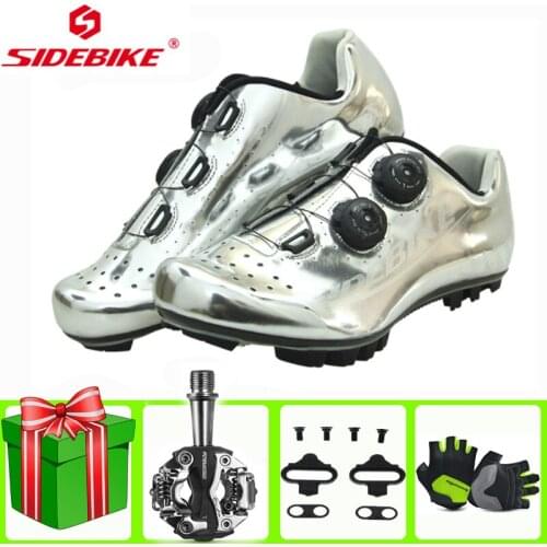 SIDEBIKE Cycling Shoes Sapatilha Ciclismo Mtb Men Add Spd Pedal Set Carbon Fiber Mountain Bike Bicycle Riding Triathlon Shoes