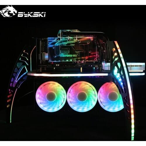 Bykski Acrylic Waterway Board use for B-CB-PLT COBRA NAVIGATOR ITX ATX Case Water Cooling PC Case 5V/12V Light Strip+Water Pump