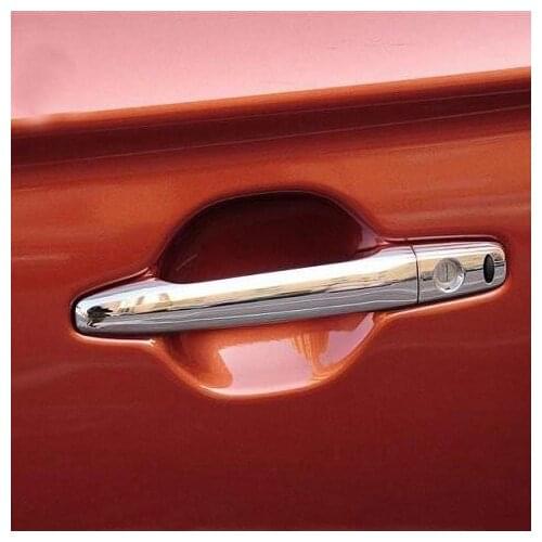 For Mitsubishi Outlander 2013 2014 2015 ABS Chrome Car Decoration Door Handle Cover Trim Molding with smart hole