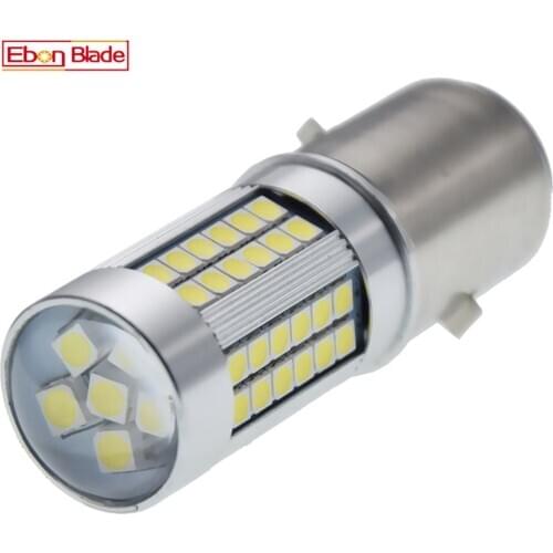 White Motorcycle Motorbike H6 Headlight 6V 12V BA20D H4 Bixenon Beam 3030 66SMD LED Moped Scooter ATV Lamp Bulb P15D P45T Light