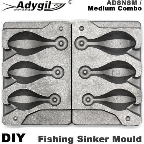 Adygil DIY Fishing Snapper Sinker Mould ADSNSM/Medium Combo Snapper Sinker 112g 140g 168g 3 Cavities