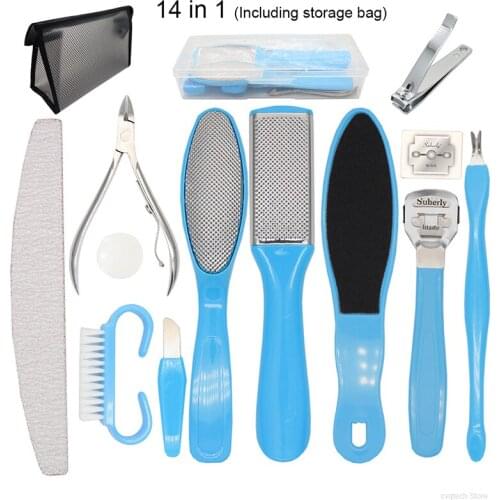 7-19Pcs Tool For Manicure Removes Callus For Feet/Nail File Tools/ Separator Fingers/ Pedicure Cutter Nippers Polisher Pedicure