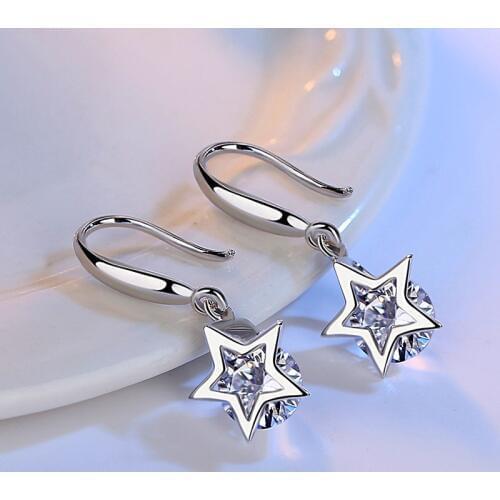 Exquisite Round AAA Zirconia Dangle Earrings for Women Ladies Fashion Korean Star Earrings Party Wedding Birthday Jewelry Gift