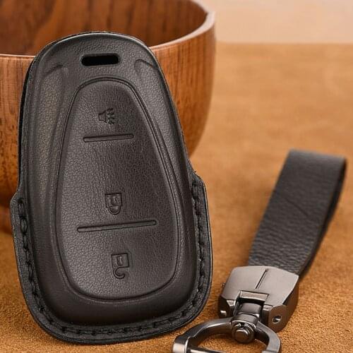 Leather Car Key Case Cover for Chevrolet Chevy Camaro Cruze Malibu Sonic Volt Tracker 2017 2018 2019 KeyFob Accessories