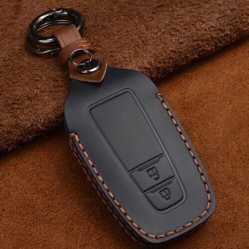 Crazy Horse Leather Car Key Case For Toyota Prius CHR C-HR Camry 2017 2018 2019 Remote Protect Cover Keychain Bag Auto Accessory