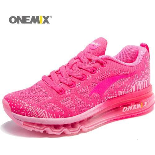 ONEMIX Air Cushion Running Shoes For Women 90 Free Weaving Sneaker Breathable Mesh Knit Sport Athletic Walking Shoes Sport Shoes
