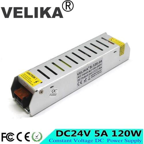 Best quality 24V 5A 120W Switching Power Supply Driver AC 100-240V Input to dc24v output SMPS for CCTV camera LED Strip Light