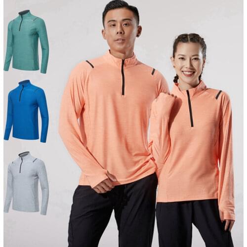 Men Running T-shirt Training Long Sleeve Sport Polo Shirt Top Gym Jogging Workout Sweatshirt High Quality Fitness Sportswear