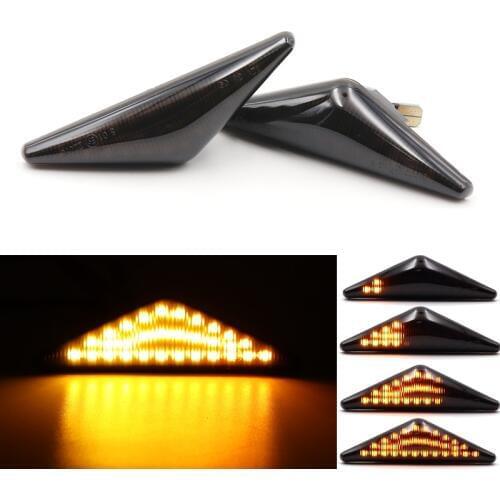 Nisacarda 2X Clear/Smoke Len Amber Dynamic Flowing LED Side Marker Signal Light For Ford Mondeo 2000-2006 Focus MK1