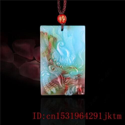 Jade Dragon Pendant Chinese Carved Fashion Jewelry Men for Women Natural Gifts Charm Necklace Jadeite Amulet