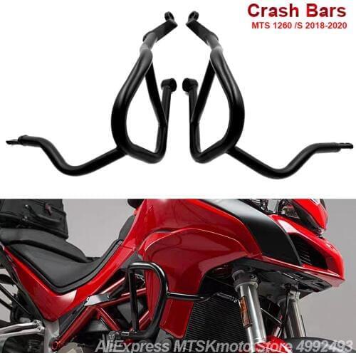 For Ducati Multistrada 1260 / S 2018 2019 2020 Full Set Crash Bars Heavy-Duty Steel Tubing Engine Guard Frame Protector MTS 1260