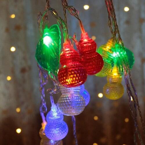 Romantic Gourd Lights 10 Leds Festival String Lights, Christmas Lights for Holiday Party Wedding Red Night Light Bar
