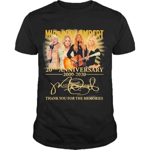 Miranda Lambert 20th Anniversary 2000 2020 Thank You for The Memories Signature Shirt Black